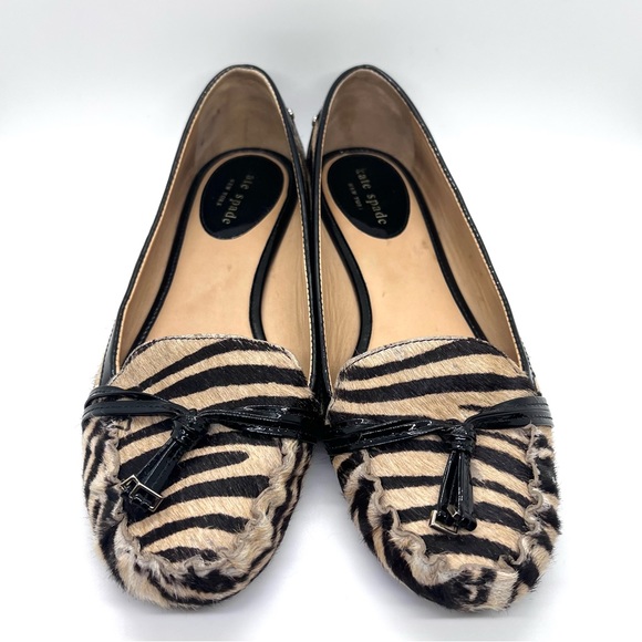 Kate Spade Calf Hair Animal Print Driving Moccasin Loafer - Picture 6 of 15